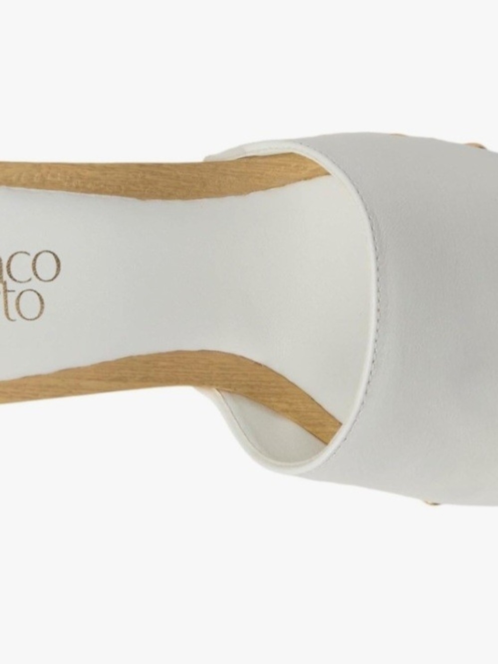 Franco Sarto White Leather Slide Mule